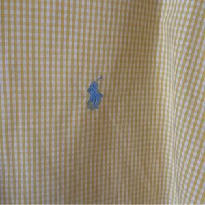 Ralph Lauren Shirt Mens XL Long Sleeve Blake Button Up Plaid Yellow Blue Pony